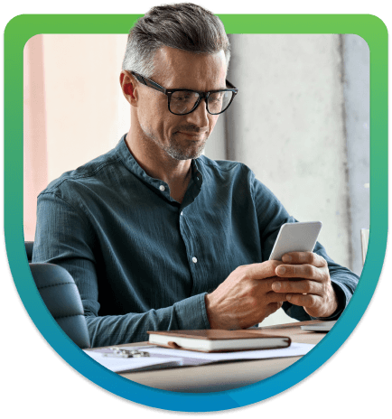 Professional man with a phone