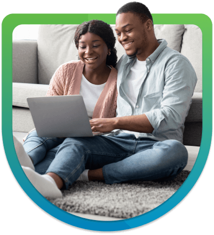 couple on a laptop